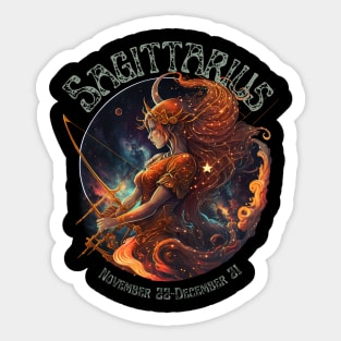 Retro Sagittarius Zodiac Sign Sticker